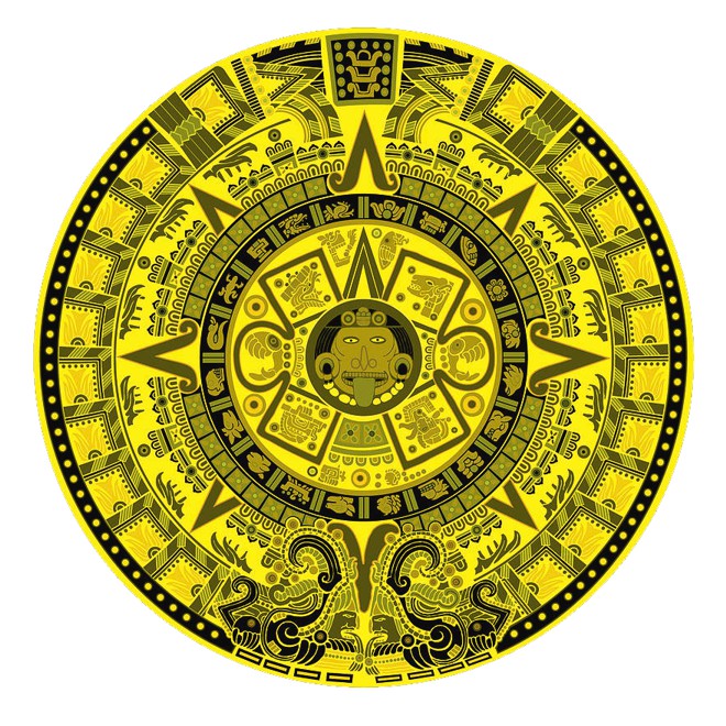 calendario asteca amarelo simbolo cor